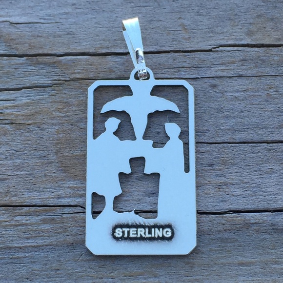 Two of Cups Tarot Card Pendant .925 Sterling Silver dainty Sacred Marriage - Picture 4 of 7